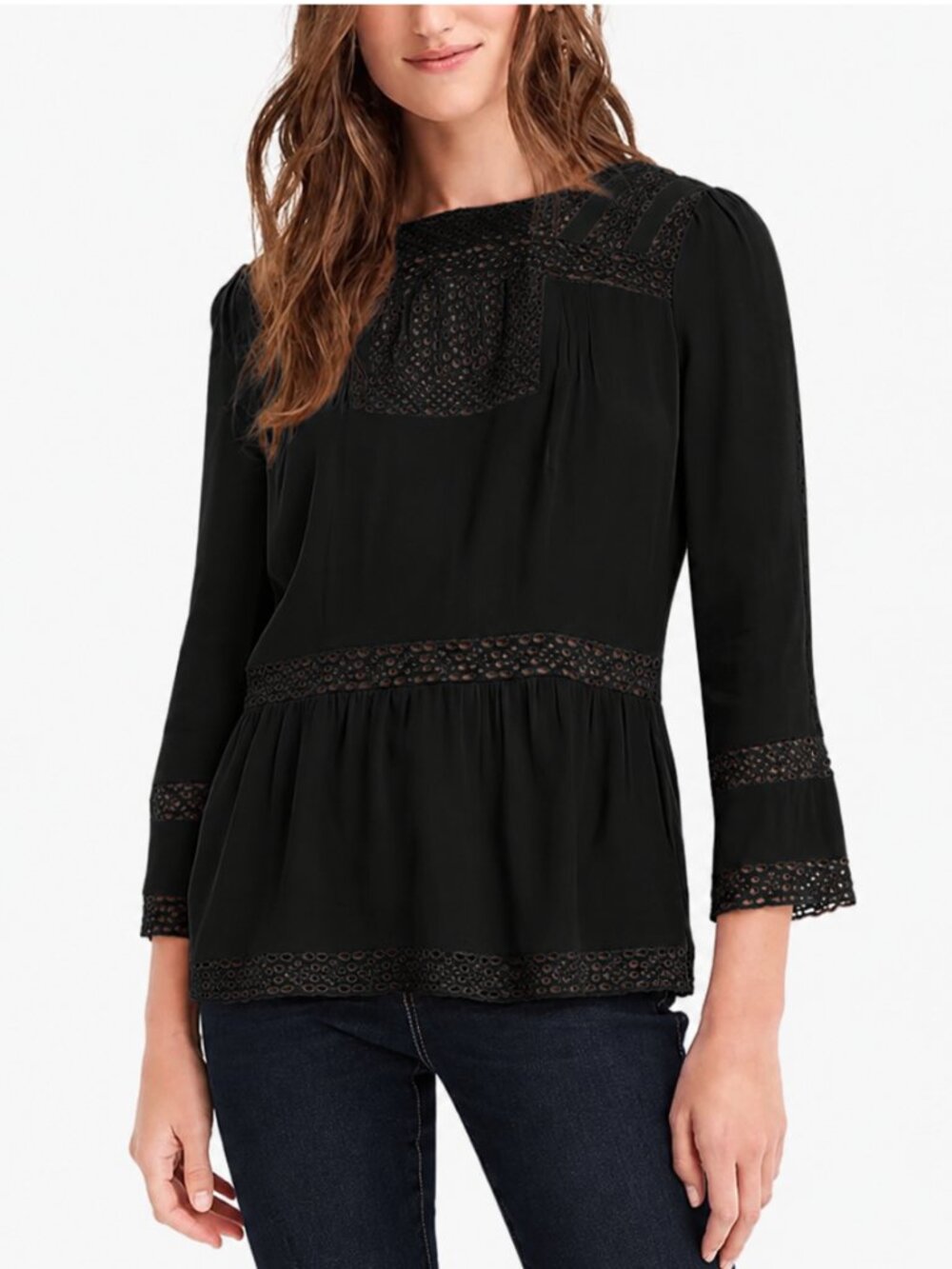 J. Crew Point Sur Lacey Boho Top Black 0 #A3096